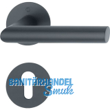 HOPPE Dr�ckergarnitur AMSTERDAM - auf Flachrosette PZ, Edelstahl schwarz matt