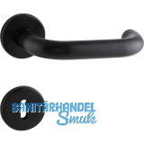 HOPPE Dr�ckergarnitur PARIS auf Rosette BB, 37 - 42 mm, Edelstahl schwarz matt