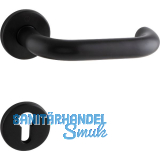 HOPPE Dr�ckergarnitur PARIS auf Rosette PZ, 37 - 42 mm, Edelstahl schwarz matt