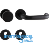 HOPPE Wechselgarnitur PARIS auf Rosette, 37 - 42 mm, Edelstahl schwarz matt