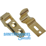 Fensterschnapper m. Rolle und Federschlie�haken, Stahl vermessingt