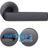 FSB Dr�ckergarnitur 12 1267 ASL auf Rosette WC, Aluminium schwarz matt
