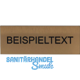 Beschriftungsschild mit Gravur, Kunststoff goldfarbig/Schrift schwarz
