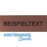 Beschriftungsschild mit Gravur, Kunststoff kupferfarbig/Schrift schwarz