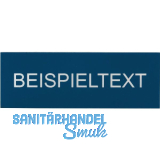Beschriftungsschild mit Gravur, Kunststoff blau/Schrift wei�