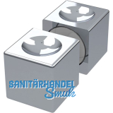 Duscht�rknopf eckig, 20 x 20 mm, Aluminium verchromt poliert
