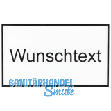 Leerschild inkl. zweizeiligem Text, Kunststoff wei�/schwarz