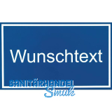 Leerschild inkl. zweizeiligem Text, Kunststoff blau/wei�