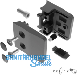 ECONOMY Glasklemmbeschlag f�r Rundrohr 42,4mm, eckig Edelstahl schwarz matt