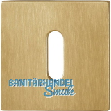 HOPPE Schl�sselrosette flach mit St�tznocken, eckig,Edelstahl messingfarben matt