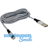 TEDEE Pro Ladekabel magnetisch USB-A/Micro-USB L=2 m Nylon grau
