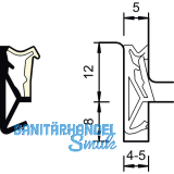 Fl�gelfalzdichtung SP 125, Kunststoff wei�