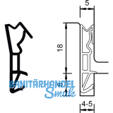 Haust�rdichtung S 6518a, Kunststoff wei�