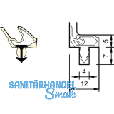 T�ranschlagdichtung SP 7677, Falz 12 mm, Kunststoff wei�