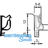 Fl�gelfalz- und �berschlagdichtung S 7503b, Kunststoff graphitgrau