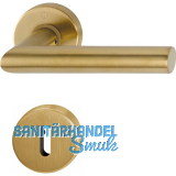 HOPPE Dr�ckergarnitur AMSTERDAM - auf Rosette BB, 37-42, Edelstahl messingfarben