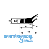 Dichtungsprofil mit Nagell�chern 2D, Stange mit 2,2 Meter, Kunststoff wei�