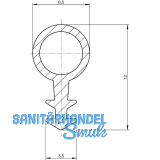 Rundprofil M032c, 6,5 mm, Kunststoff natur/ transparent