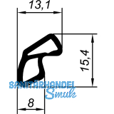 Dichtungsprofil AC 6063 FH f�r VOEST Stahlzarge Kurzb. Kunststoff schwarz