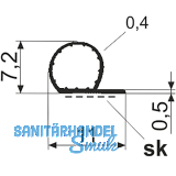Dichtungsprofil einseitig selbstklebend Typ P3030 SK, Kunststoff wei�