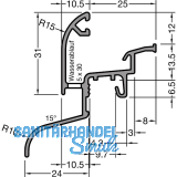 GUTMANN Regenschutzschiene Drau 25/24F, L=6000 mm, Aluminium wei� RAL 9016
