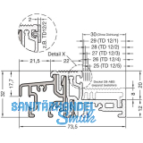 GUTMANN T�rschwelle Weser 74/32 TI L=6000 mm auf Ma� Alu silber eloxiert