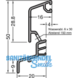GUTMANN Regenschutzschiene Spree-D 24 OF, L=6000 mm, Aluminium mittelbronze