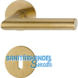 HOPPE Dr�ckergarnitur AMSTERDAM Flachrosette, rund BB, Edelstahl messingfarben