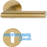 HOPPE Dr�ckergarnitur AMSTERDAM Flachrosette, rund PZ, Edelstahl messingfarben