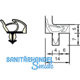 Innent�rdichtung SP 7544, Kurzbund � 6,25 Meter, Kunststoff beige