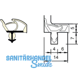 Innent�rdichtung SP 7576, Kurzbund � 6,25 Meter, Kunststoff beige
