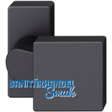 FSB T�rknopf 07 0812 auf Rosette eckig, Gewinde M12, Aluminium schwarz matt