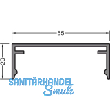 GUTMANN Abdeckprofil-Pfosten P2020/55, L=6000 mm, Aluminium blank
