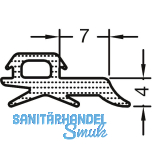 GUTMANN Verglasungsdichtung au�en 7500043, L=100 m, Kunstst. APTK schwarz