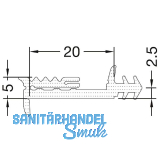 GUTMANN Verglasungsdichtung innen 2020/5 N, L=50 m, Kunststoff APTK schwarz