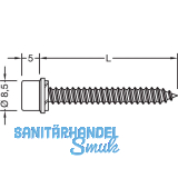 GUTMANN Blechtreibschrauben mit Dichtst�ck f�r Grundprofil, 5,5x25 mm, Edelstahl