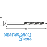 GUTMANN Schraube mit Beilagscheibe PD/RD 5,0 x 90 mm, Stahl rostbest�ndig A2