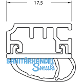 Fl�geldichtung f�r TRANSIT, 2500 mm, Falz 10 mm, Aluminium silber eloxiert