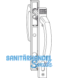 WINKHAUS Griffgarnitur GG.RN.WS, PZ-Lochung, bis TS 70 mm, Alu wei� (RAL 9016)