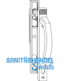 WINKHAUS Griffgarnitur GG.RR.F1, PZ-Lochung, bis TS 70 mm, Alu silberf�rbig