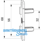 MACO Anpressverschluss verdeckt Rahmenteil Eurofalz 30 13V, mit Zapfen 6,8x17 mm