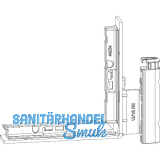 MACO Falzecklagerband DT160 mit �V, 12/18-13 mm, rechts, mit Unterlage, silber