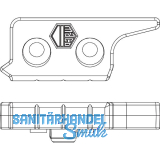 MACO MM Hebeteil 12L, Eurofalz 20mm, 9V, mit Positionszapfen 8x4, links, silber