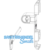 MACO Drehsperre verdeckt 4 mm Falzluft, Versatz 9 mm, sperrbar, silber (10759)