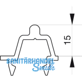 GU-934 HS Bodenschwellen-Laufschiene P2047, H=15mm, L=3000 mm, silber eloxiert