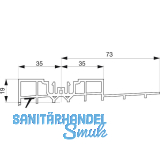 GU Thermostep 204 Aufsatzschiene-1 19/73, L=3300, GEALAN S 9000, Kunststoff grau