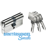 BKS Industriedoppelzylinder PZ88 50/50 gleichsperrend 73615 Messing vernickelt