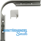 HAUTAU FL190 Eckumlenkung biegbar, 60-135�, Stahl verzinkt/Abdeckkappe wei�