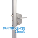 Gittertorschloss-Set LAKQ4040 U2L, PZW, f�r Vierkantrohr, Aluminium RAL 9005