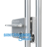 Gittertorschloss-Set LARQ4040 U2L, PZW, f�r Rundrohr, Aluminium silberf�rbig